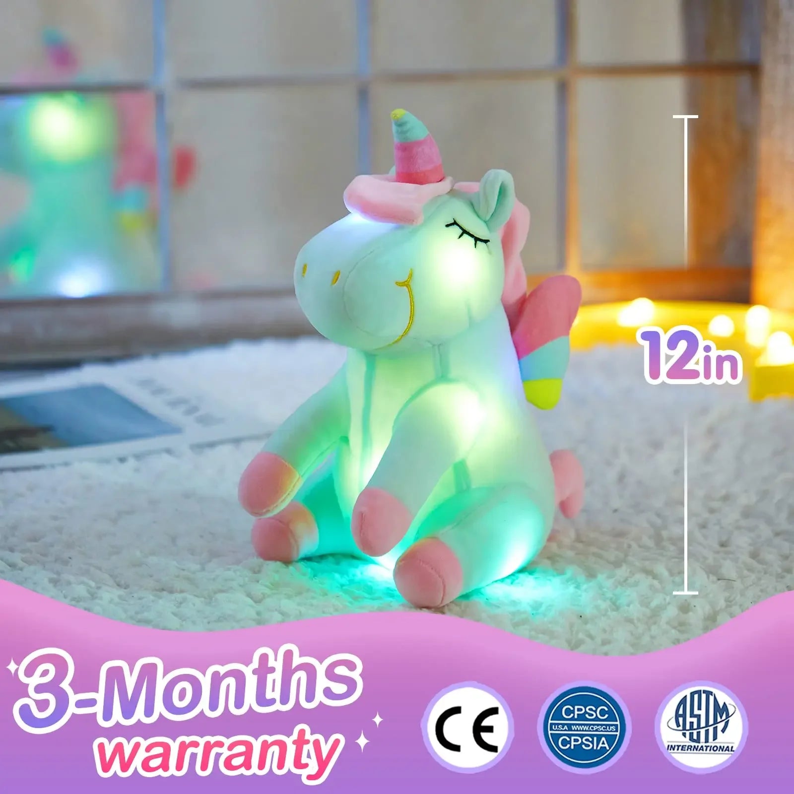 30cm LED Light Musical Unicorn Plush Toy