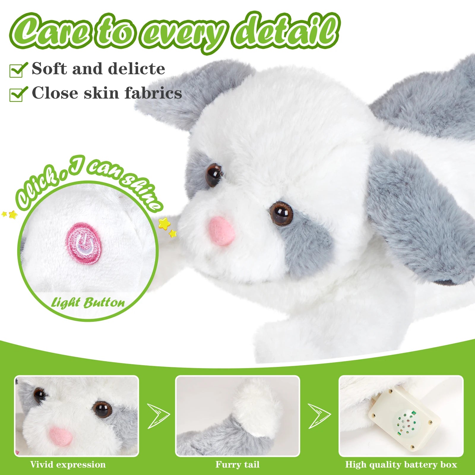 35cm LED Light Musical Luminous Plush Toy Dog