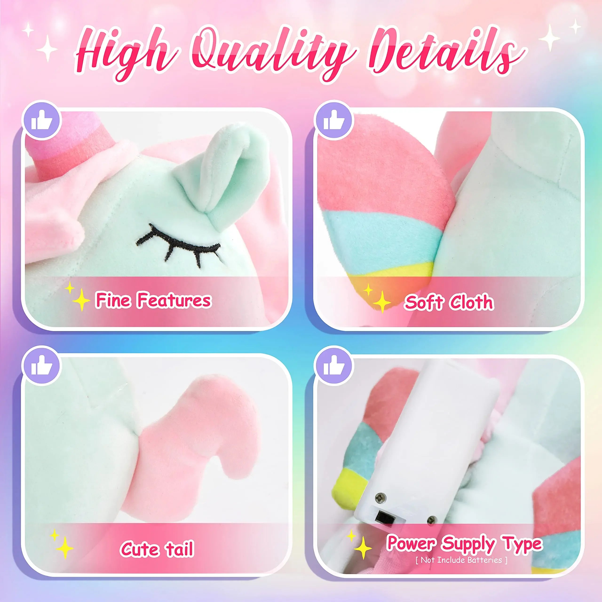 30cm LED Light Musical Unicorn Plush Toy